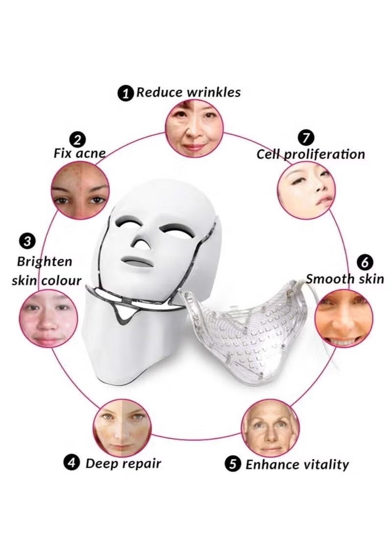 Beauty LED Light Facial Mask – 7-Color Skin Rejuvenation & Anti Acne Treatment Device - Image 4