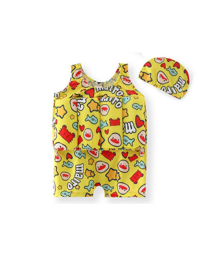 بدلة سباحة للأطفال قابلة للطفو من قطعة واحدة للفتيات الصغيرات بعمر 2-3 سنوات وطفل رضيع واحد - اللون: بطة صفراء صغيرة - - Image 1