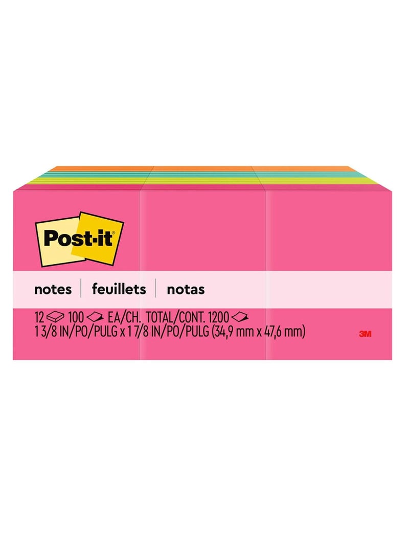Post It - 1 Pack Neon Colors Sticky Notes 38 mm x 51 mm - Image 1