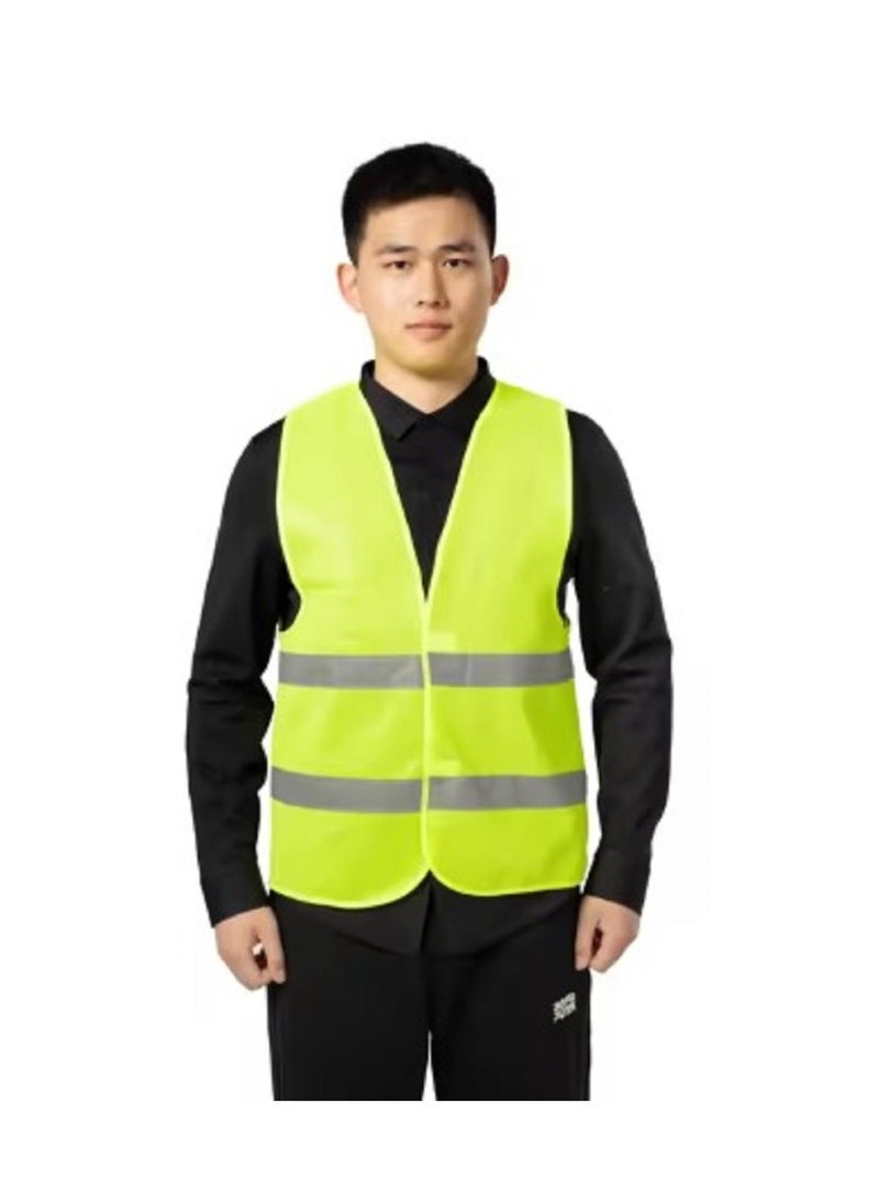 High Visibility Safety Vests with 2 Reflective Strips, Reflective Vest for Night Work, Traffic Work, Surveyors, Construction Security Guards, Yellow - Image 1