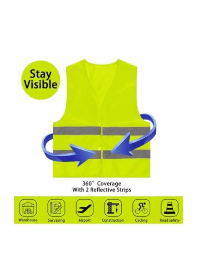 High Visibility Safety Vests with 2 Reflective Strips, Reflective Vest for Night Work, Traffic Work, Surveyors, Construction Security Guards, Yellow - Image 4