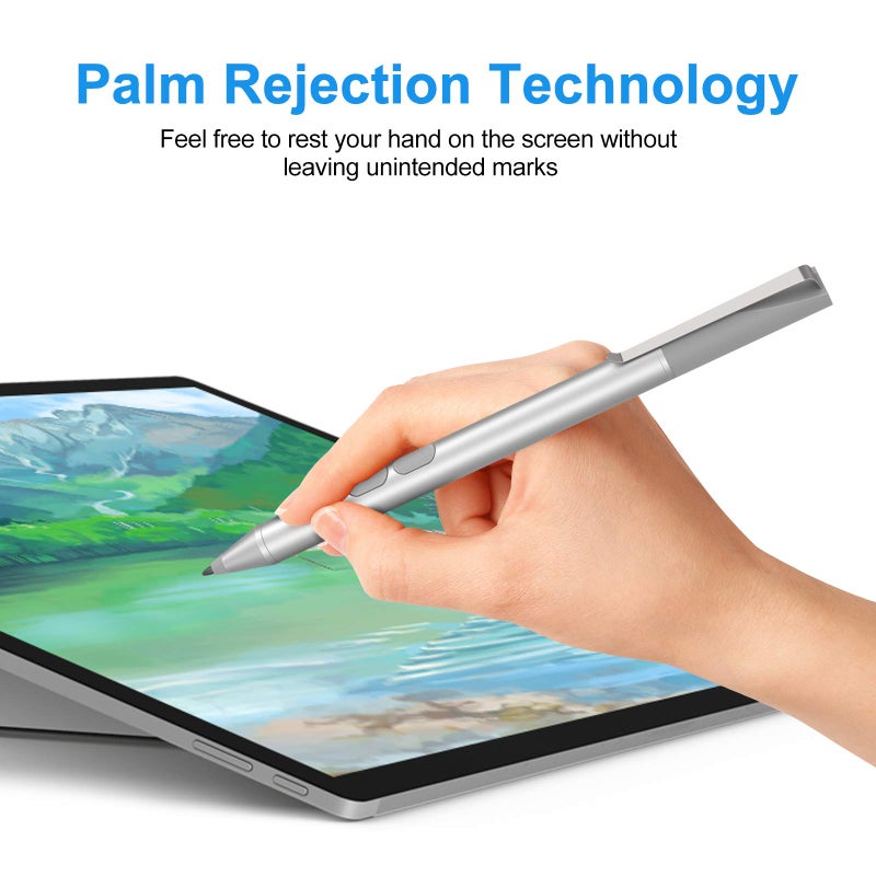 ANYQOO قلم ستايلس لـ HP (2500 ساعة عمر البطارية)، قلم نشط لـ HP Specter X360 Envy X360 Pavilion x360 Spectre x2 Envy x2 بروتوكول قلم مايكروسوفت مع 1024 حساسية للضغط، رفض راحة اليد - Image 4