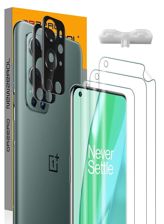 Orzero (3+2) Compatible for OnePlus 9 Pro, 3 Pack Soft TPU Screen Protector (Not Glass) + 2 Pack Camera Lens Protector, with Alignment tool Anti-Scratch Bubble-Free - Image 1