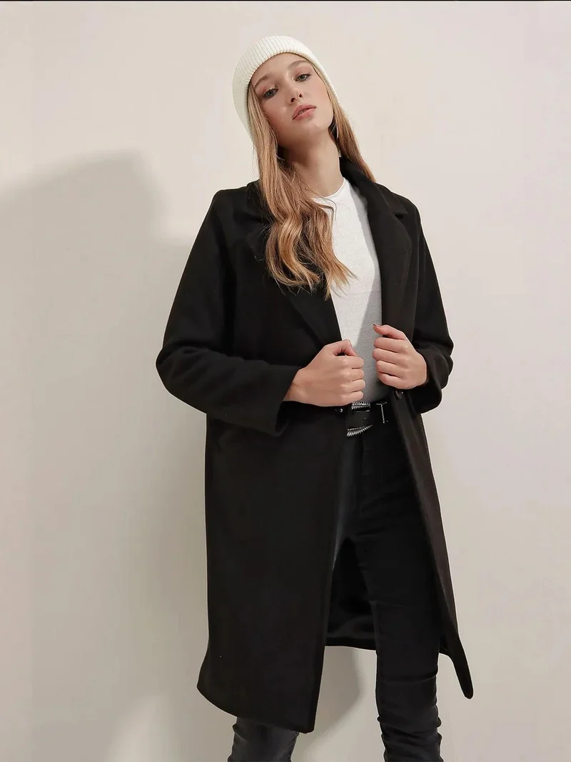 BIG DART BDART Buttoned Long Coat with Pockets