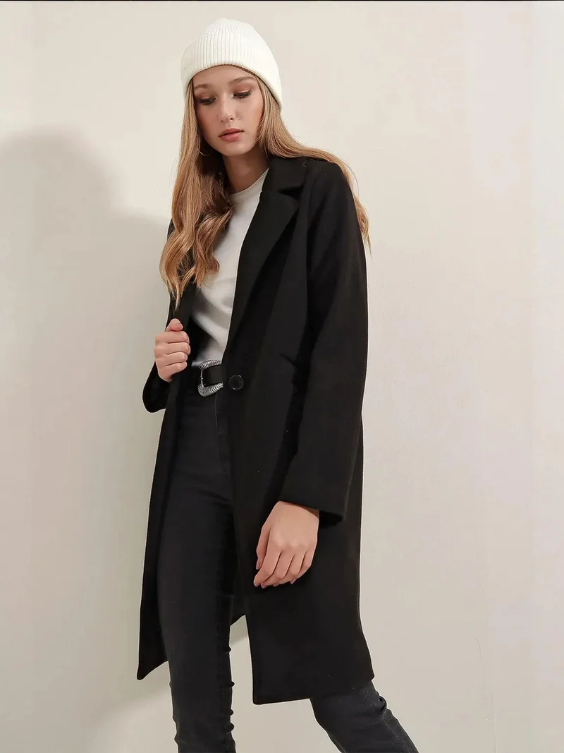 BIG DART BDART Buttoned Long Coat with Pockets