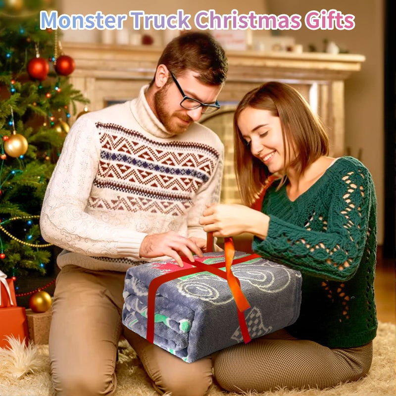 COMFAR Glow in The Dark Monster Truck Blanket for Boys/Girls/Kids/Toddler/Baby, Monster Truck Toys for Boy Age 3-12, Car Blanket for Birthday/Gifts 40"x 50" - Image 4