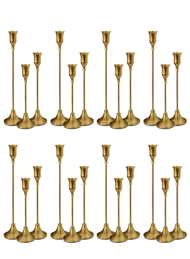 NLBTW Taper Candle Holders in Bulks, Set of 24 Brass Gold Vintage Candle Sticks Holder Decor Home Decor Centerpieces for Table Festive Wedding Decorations - Image 1