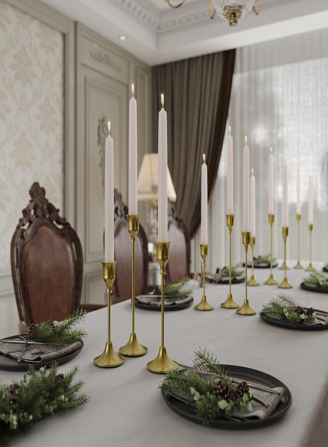 NLBTW Taper Candle Holders in Bulks, Set of 24 Brass Gold Vintage Candle Sticks Holder Decor Home Decor Centerpieces for Table Festive Wedding Decorations - Image 4