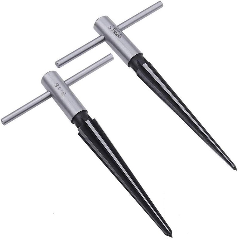 Lheng 1/8"-1/2" 3-13mm And 5mm - 16mm Bridge Pin Hole Hand Held Reamer T Handle Tapered 6 Fluted Chamfer Reaming Woodworker Cutting Tool - Image 1