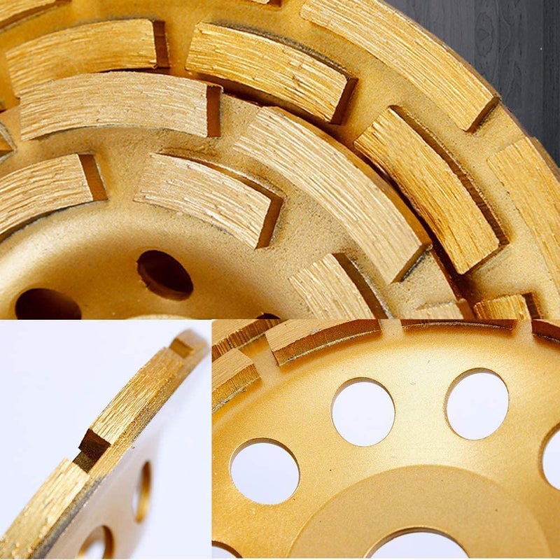 AQ AQSON AQSON 4 Inch Double Row Diamond Cup Grinding Wheel for Angle Grinder - Ideal for Polishing and Cleaning Concrete, Granite, Marble, and Stone - Image 4