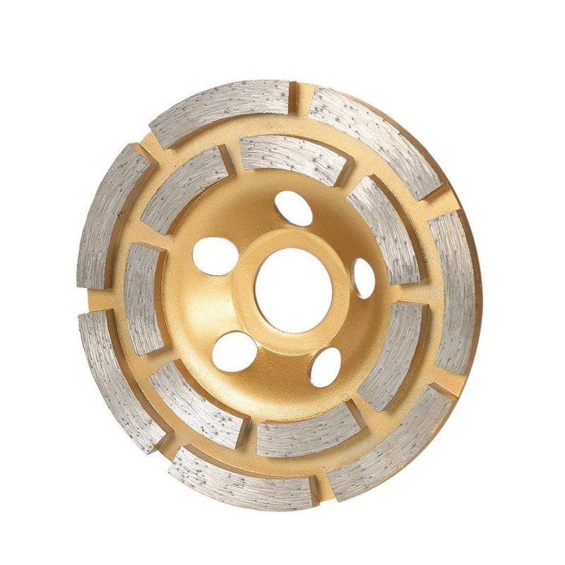 AQ AQSON AQSON 4 Inch Double Row Diamond Cup Grinding Wheel for Angle Grinder - Ideal for Polishing and Cleaning Concrete, Granite, Marble, and Stone - Image 1