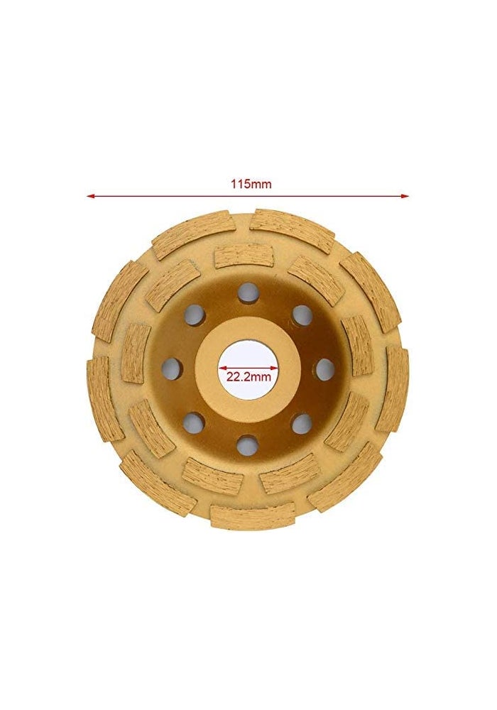 AQ AQSON AQSON 4 Inch Double Row Diamond Cup Grinding Wheel for Angle Grinder - Ideal for Polishing and Cleaning Concrete, Granite, Marble, and Stone - Image 2