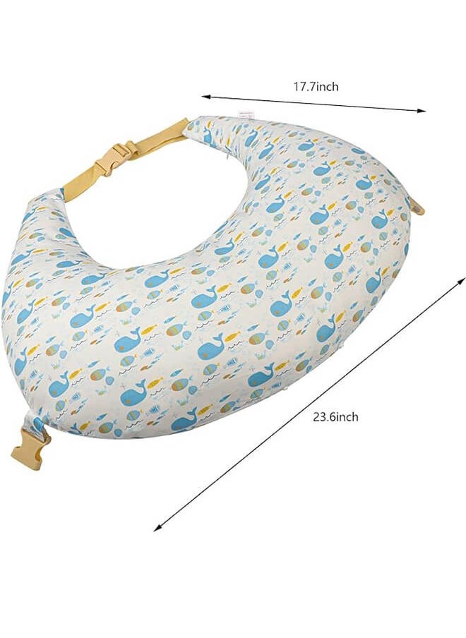 Riolio Nursing Pillow Large Breastfeeding Pillow, Mom Feeding Pillow with Baby Support Cushion Ergonomic Baby Feeding Pillow Positioner with Adjustable Waist Strap Removable Cotton Cover Newborn  - Image 5