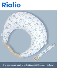 Riolio Nursing Pillow Large Breastfeeding Pillow, Mom Feeding Pillow with Baby Support Cushion Ergonomic Baby Feeding Pillow Positioner with Adjustable Waist Strap Removable Cotton Cover Newborn  - Image 1