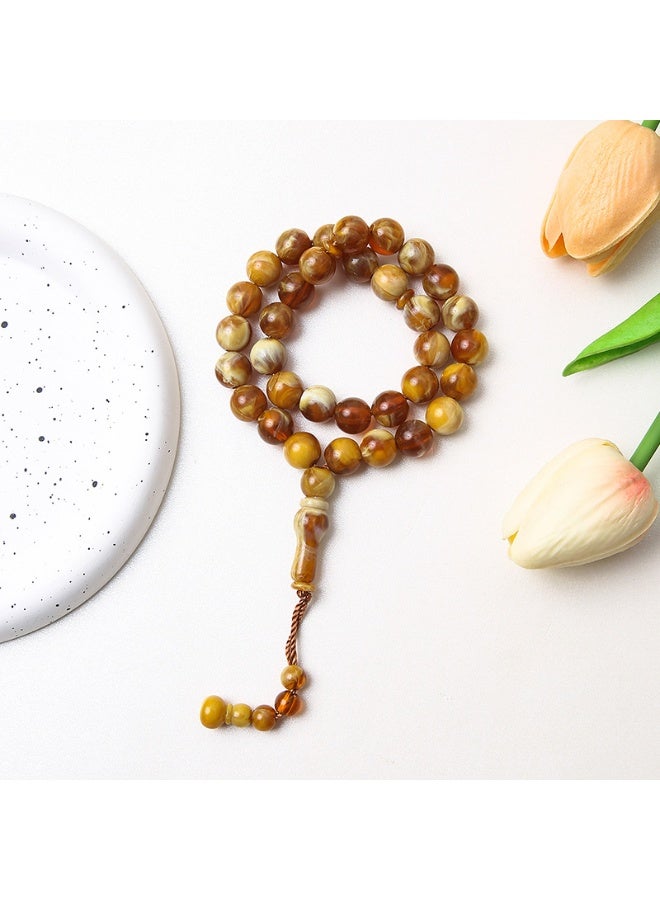 NIBEMINENT 33 Muslim Prayer Beads Amber/12mm 