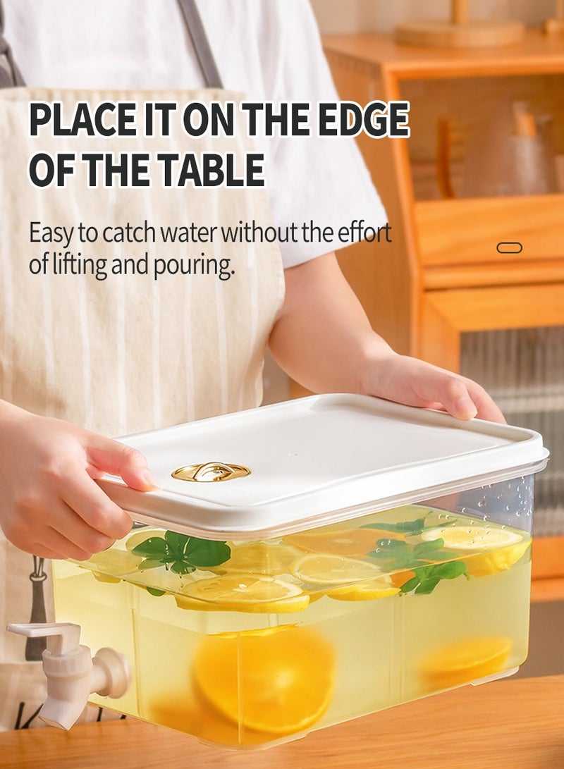 Cold Kettle with Faucet, Beverage Dispenser with Spigot, 5L Plastic Drink Dispenser, Fridge Water Dispenser for Making Teas and Juices, Food-Grade Camping Water Storage Carrier Jug - Image 4