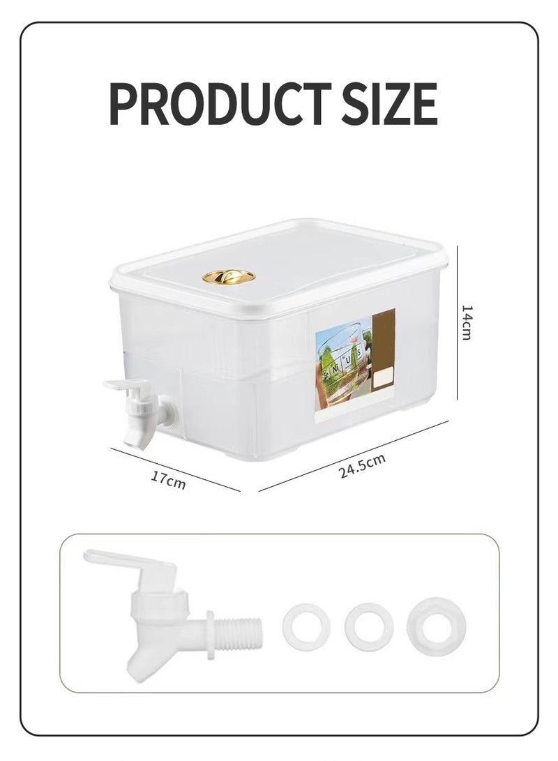 Cold Kettle with Faucet, Beverage Dispenser with Spigot, 5L Plastic Drink Dispenser, Fridge Water Dispenser for Making Teas and Juices, Food-Grade Camping Water Storage Carrier Jug - Image 3