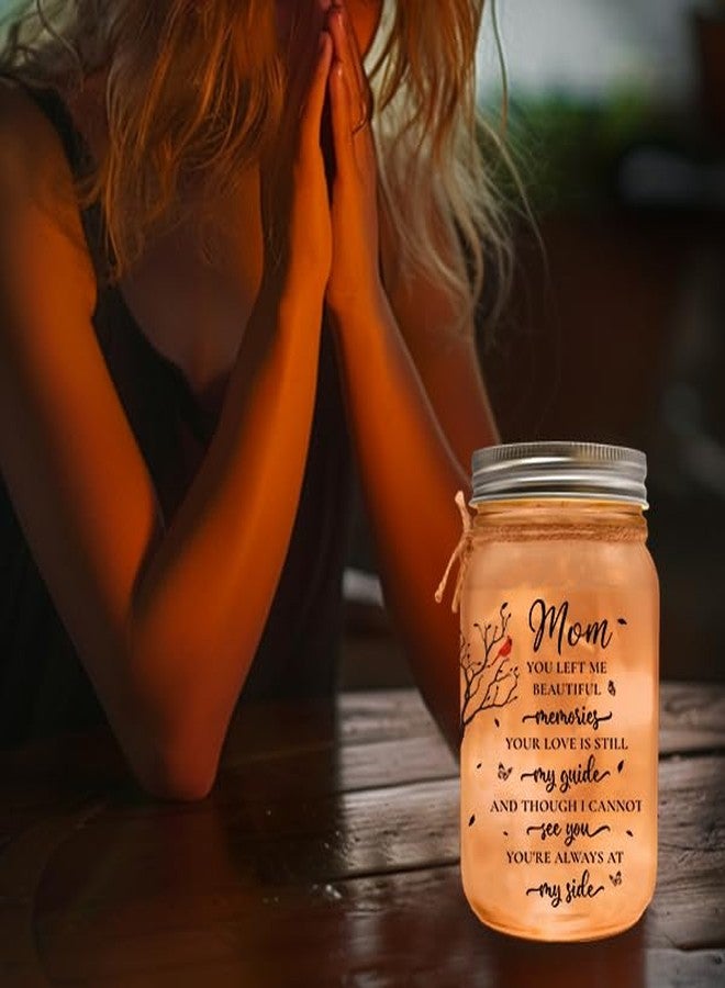 2IMT Memorial Gifts for Loss of Mom, Bereavement Gifts for Loss of Mother, Red Cardinal in Remembrance of Mom, Memory Gift Mother Passing in Loving Memory Sympathy Quotes Condolences Mason Jar Light - Image 5