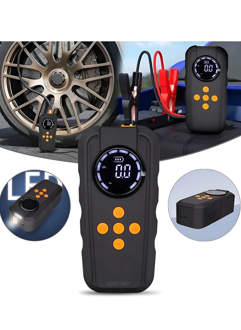 BORTONY Car Battery Jump Starter Portable Charger with LED Light 12V Jump Starter Power Pack Quick Start Battery Pack for Car Motorcycle Bikes  - Image 2