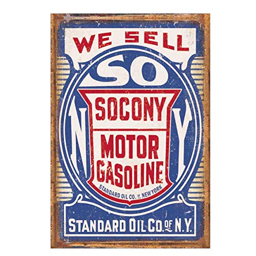 PeisTin 12 Pieces Gas and Oil Tin Signs, Retro Vintage Metal Sign for Home Man Cave Garage, 8x12 Inch/20x30cm - Image 4