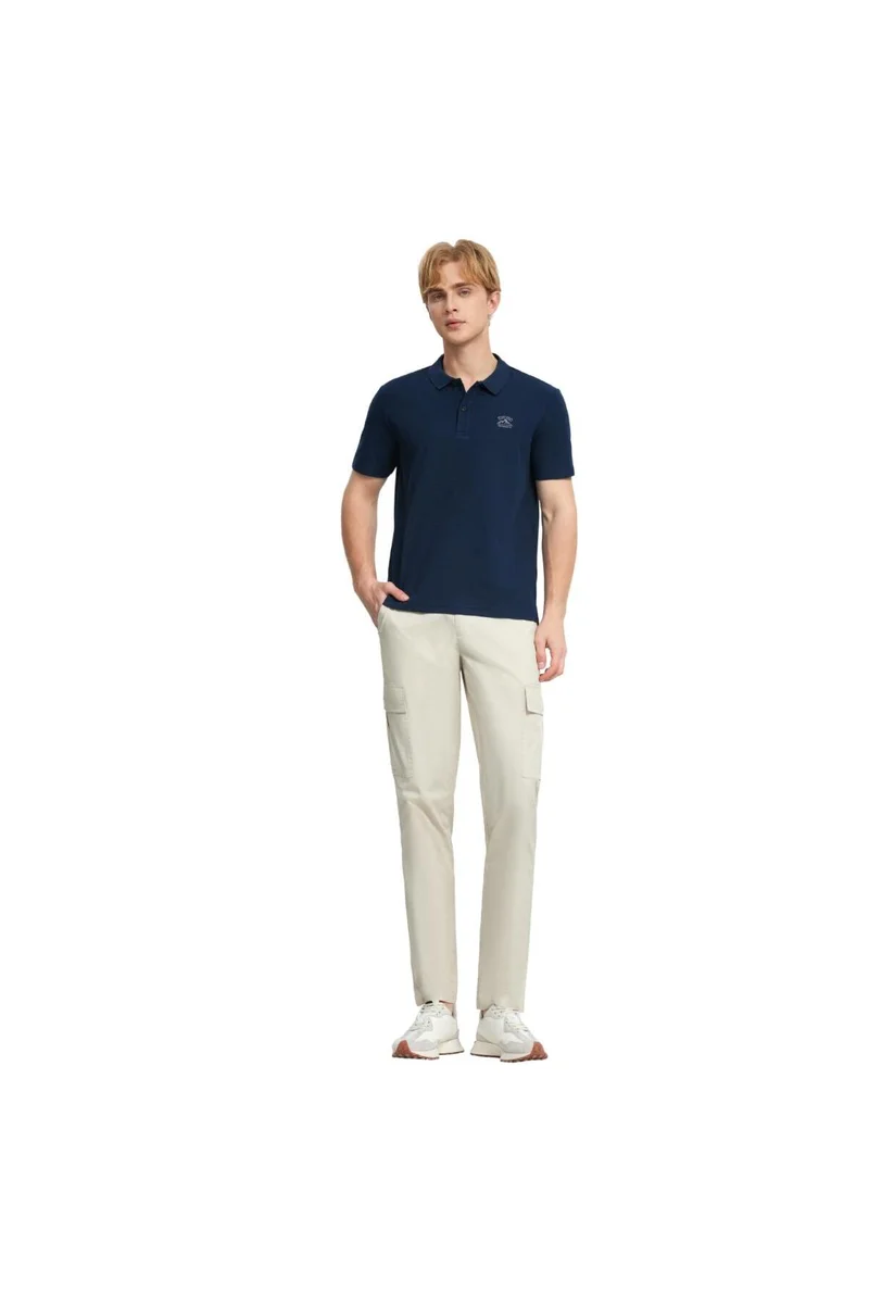GIORDANO Men's Blue Regular Fit Polo Shirt