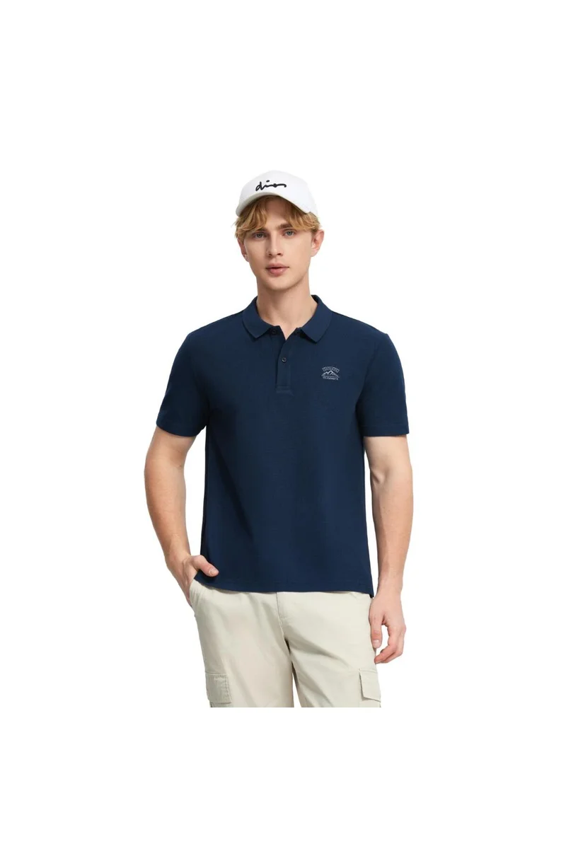 GIORDANO Men's Blue Regular Fit Polo Shirt