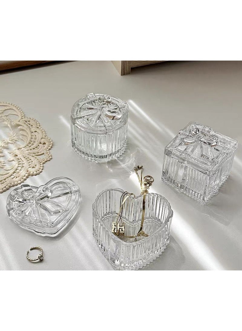 Glass sugar bowl 200 ml Available in 3 shapes: Heart Square Round - Image 2