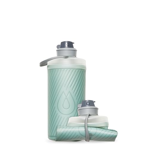 Hydrapak Flux - Collapsible Backpacking Water Bottle (1 Liter) - BPA Free, Ultra Light, Spill-Proof Twist Cap - Sutro Green - Image 1