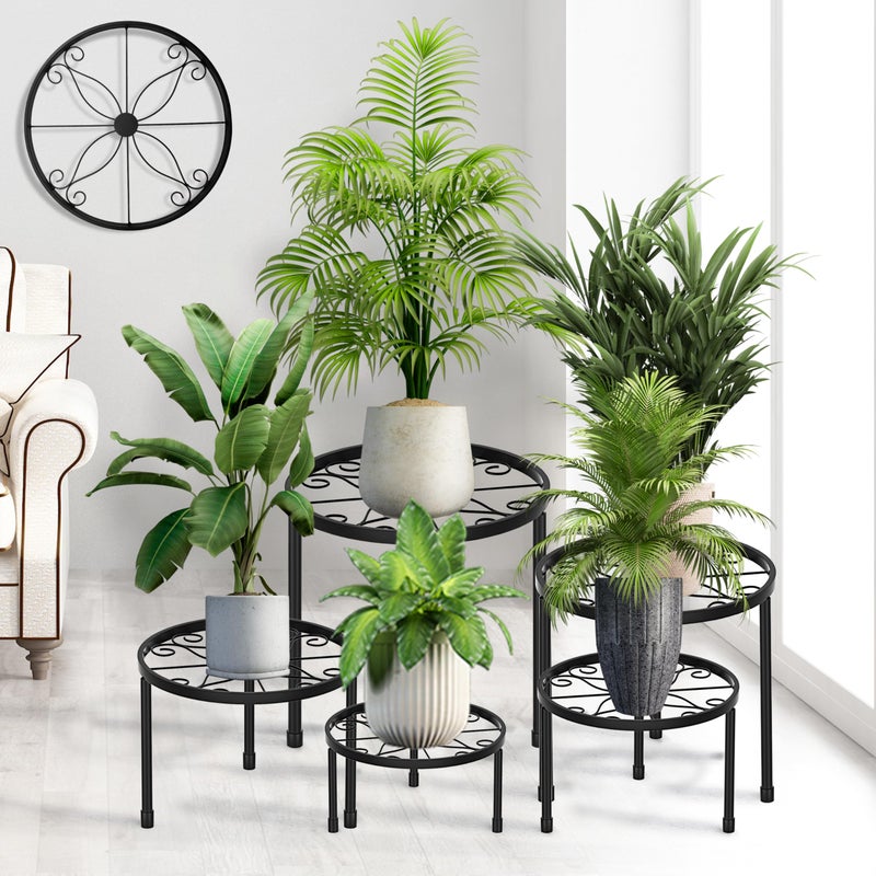 CADANI 5 Pack Metal Plant Stands for Outdoor Indoor, Anti-Rust Iron Flower Pot Stand, Heavy Duty Plant Pot Stand for Multiple Plant, Decoration Racks for Home, Patio & Garden - Image 1