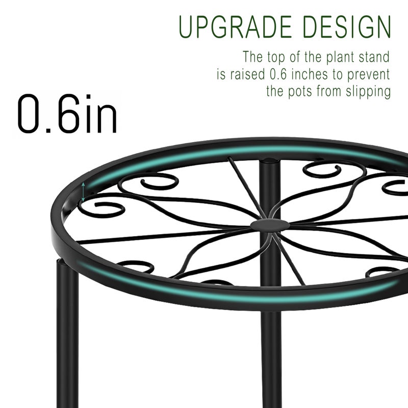 CADANI 5 Pack Metal Plant Stands for Outdoor Indoor, Anti-Rust Iron Flower Pot Stand, Heavy Duty Plant Pot Stand for Multiple Plant, Decoration Racks for Home, Patio & Garden - Image 4