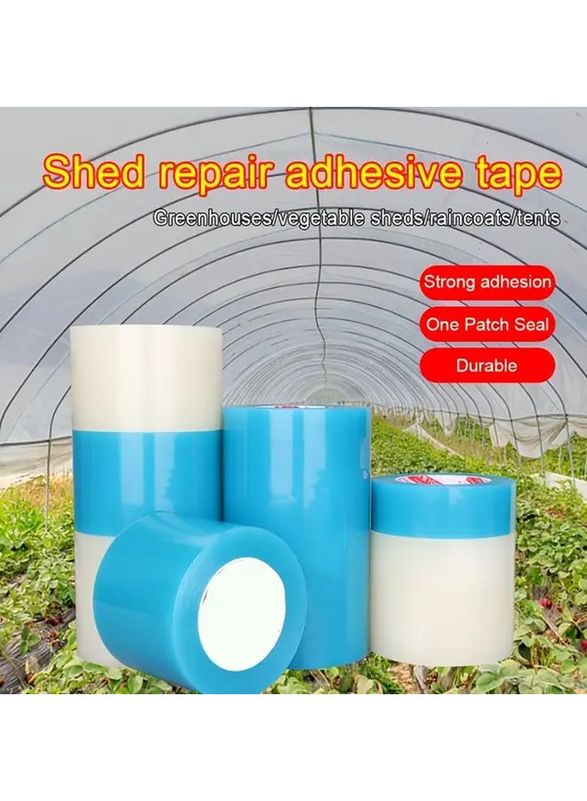 شريط إصلاح للبيوت المحمية ثقيل متين مقاوم للماء والأشعة فوق البنفسجية أزرق 787.4 × 1.97 بوصة ترقيع - Image 2