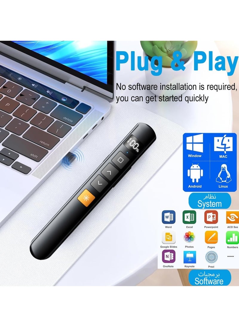 spa luxetique - Presentation Clicker Wireless Presenter 2.4GHz Presentation Remote Control PowerPoint Red Laser Pen with Hyperlink & Volume Control, Slideshow Clicker with Laser Pointer for Mac Laptop Computer Office - Image 1