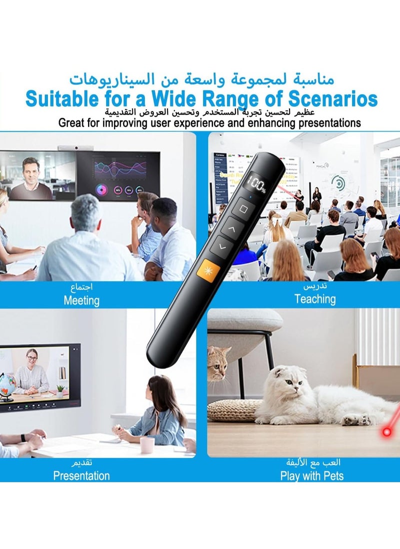 spa luxetique - Presentation Clicker Wireless Presenter 2.4GHz Presentation Remote Control PowerPoint Red Laser Pen with Hyperlink & Volume Control, Slideshow Clicker with Laser Pointer for Mac Laptop Computer Office - Image 1