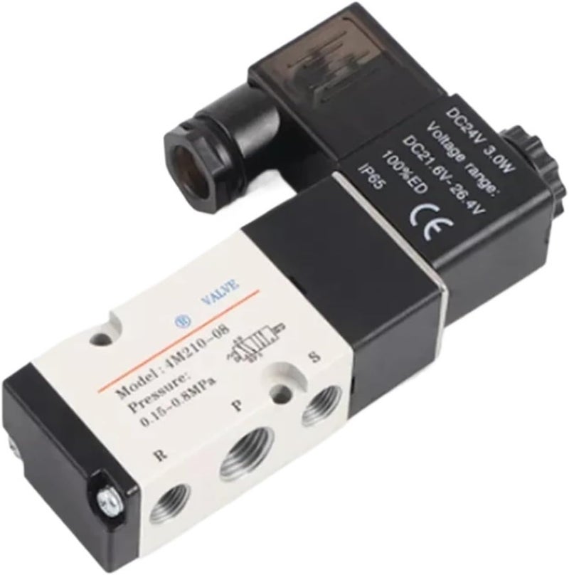 5 Way 2 Position Electir Solenoid Valve 4M210-08 4M310-10 1/4" 3/8" 1/2" DC12V 24V AC110V 220V Pneumatic Parts Air Control Valve(4M310-10,DC24V) - Image 1