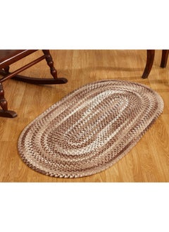 Better Trends Better Trends Ombre Braided Area Rug, 20" x 30" Oval, Reversible and Durable, 100% Soft Cotton Chenille, Ideal for Kitchen, Living Room, Ergonomic Comfort Standing Braided Mat - Brown  - Image 2