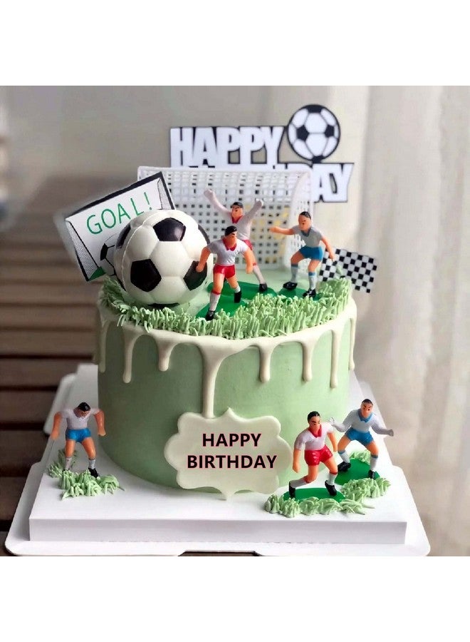 Qoadwem Soccer Cake Topper,14pcs Soccer Players Toys Football Cake Topper Decorations Soccer Ball Soccer Player Cake Decorations For Soccer Party Theme DecorationsMen Boy Birthday Cupcake Topper… - Image 1