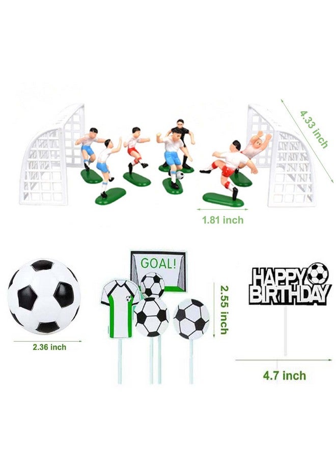 Qoadwem Soccer Cake Topper,14pcs Soccer Players Toys Football Cake Topper Decorations Soccer Ball Soccer Player Cake Decorations For Soccer Party Theme DecorationsMen Boy Birthday Cupcake Topper… - Image 2