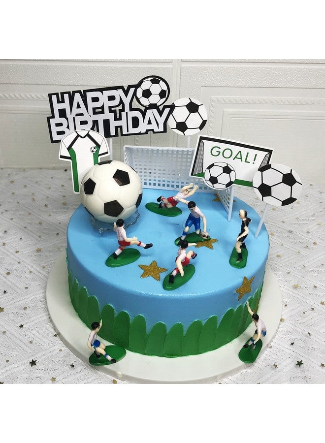 Qoadwem Soccer Cake Topper,14pcs Soccer Players Toys Football Cake Topper Decorations Soccer Ball Soccer Player Cake Decorations For Soccer Party Theme DecorationsMen Boy Birthday Cupcake Topper… - Image 3