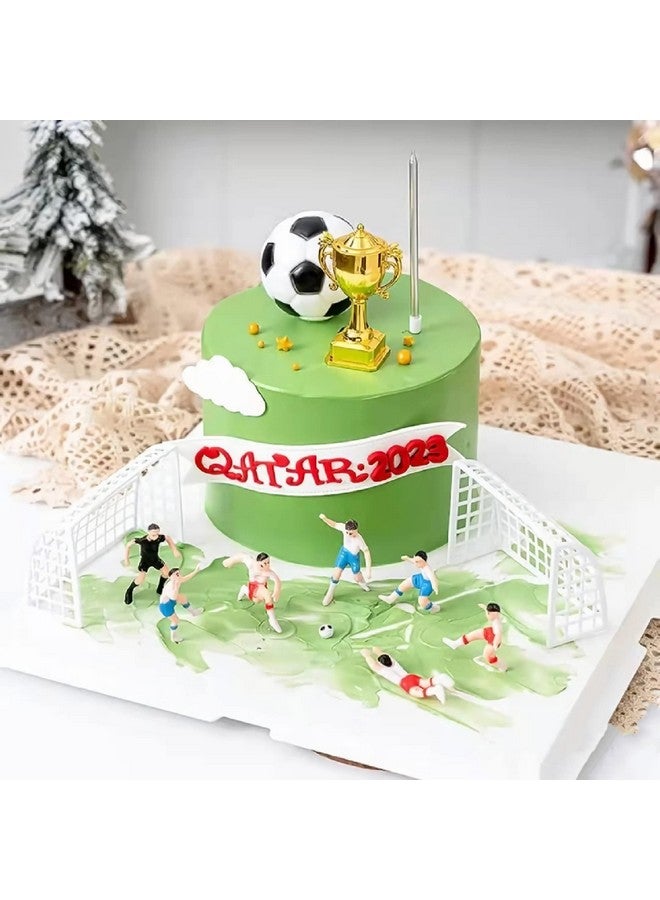 Qoadwem Soccer Cake Topper,14pcs Soccer Players Toys Football Cake Topper Decorations Soccer Ball Soccer Player Cake Decorations For Soccer Party Theme DecorationsMen Boy Birthday Cupcake Topper… - Image 4
