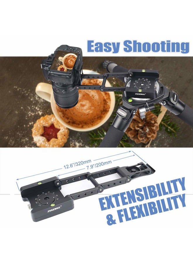 Innorel Z-Flex Tilt Tripod Head- MH5 CNC Aluminum Alloy All Metal Flexible Folding Z Pan 360° Horizontal Rotation with 1/4" and 3/8" Screws, Max Load 6.61lb for Canon Nikon Sony DSRL Camcorder Slider - Image 5