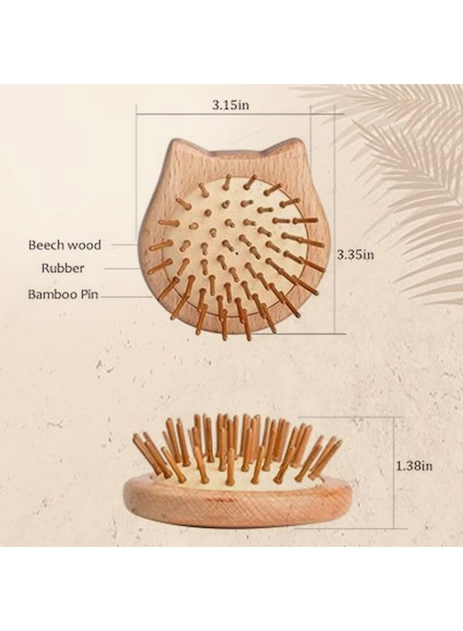 Ktein Ktein Air bag brush: This eco-friendly brush features bamboo bristles and a wooden handle, perfect for both men, women and kids. It's travel-friendly, gentle on hair, and ideal for everyday use. - Image 2
