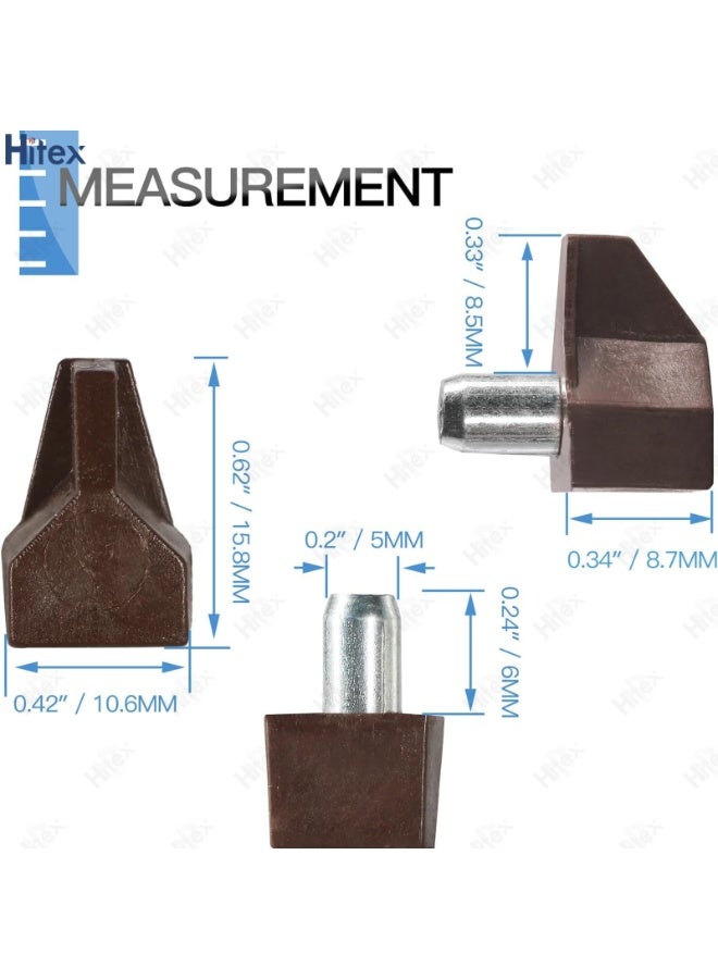 Hitex Shelf Pegs 5mm – Plastic with Stainless Steel Shelf Support Pins | Cabinet Shelf Clips & Holder Pins for Bookcase, Cupboards, Kitchen Cabinets, Furniture Shelves - Image 3