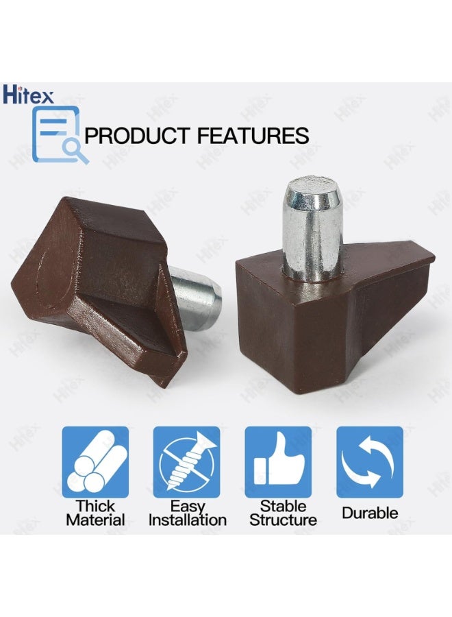 Hitex Shelf Pegs 5mm – Plastic with Stainless Steel Shelf Support Pins | Cabinet Shelf Clips & Holder Pins for Bookcase, Cupboards, Kitchen Cabinets, Furniture Shelves - Image 2