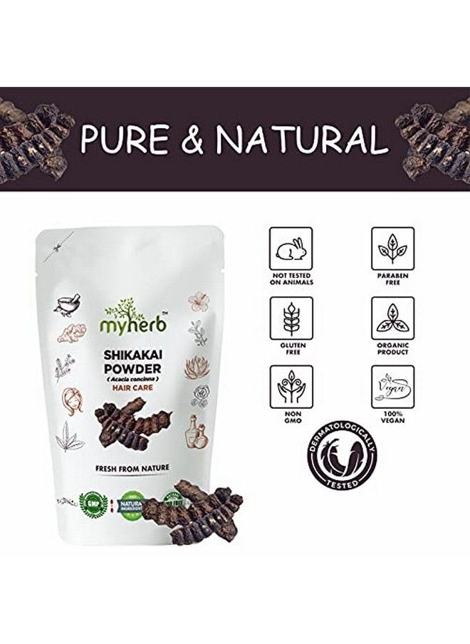 myherb مسحوق شيكاكاي (أكاسيا كونسينا) العضوي الطبيعي النقي بنسبة 100% لحزمة الشعر||تركيبة أيورفيدية مفلترة مرتين||بلسم ومنظف ممتاز للشعر||لحزمة الشعر||للرجال والنساء (227 جرام/0.5 رطل)  - Image 4