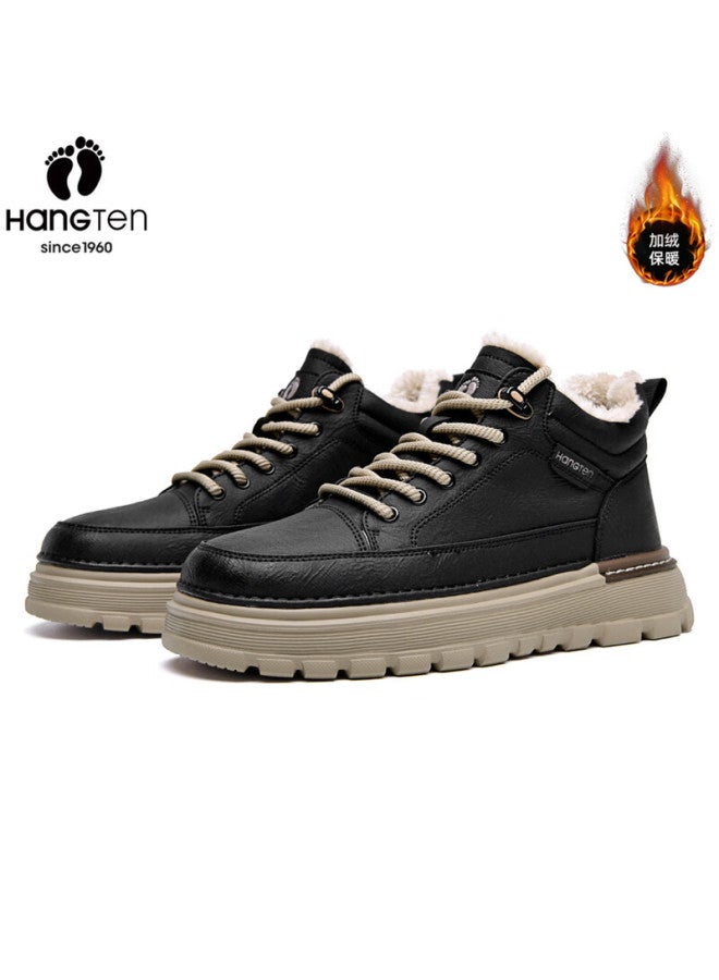 Huanteng Men's Autumn Winter Work Shoes Casual Sports Boots Thick Sole Height Increasing Martin Boots Men's Sneakers