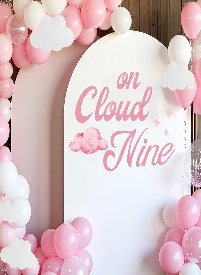 Dvehdbay On Cloud 9 Birthday Decorations for Girls - On Cloud Nine Decal Sign for Backdrop Balloons Arch, On Cloud Nine Baby Shower Decorations, Pink First Birthday Decoration for Girl, 1St Party Supplies - Image 3