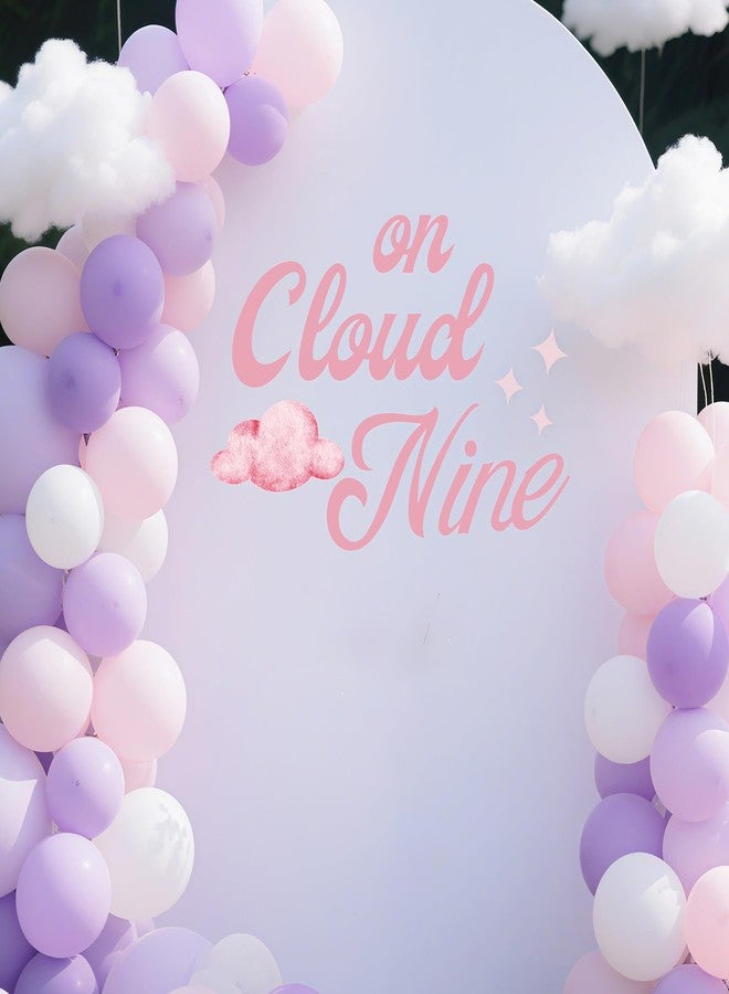Dvehdbay On Cloud 9 Birthday Decorations for Girls - On Cloud Nine Decal Sign for Backdrop Balloons Arch, On Cloud Nine Baby Shower Decorations, Pink First Birthday Decoration for Girl, 1St Party Supplies - Image 1