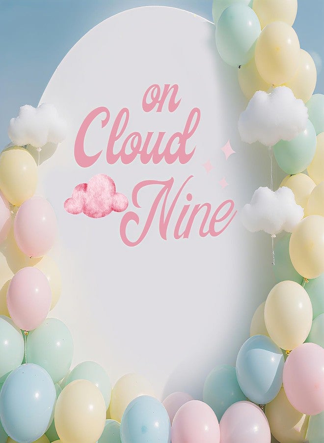 Dvehdbay On Cloud 9 Birthday Decorations for Girls - On Cloud Nine Decal Sign for Backdrop Balloons Arch, On Cloud Nine Baby Shower Decorations, Pink First Birthday Decoration for Girl, 1St Party Supplies - Image 4