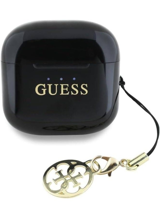 GUESS CG Mobile GUESS CHERM TWS Wireless Earbuds, with a glossy effect and classic logo, 1.5-hour fast charging, Bluetooth version 5.4, 5-hour music playback time, 180-day standby time, IPX4, 13mm driver (Black) - Image 4