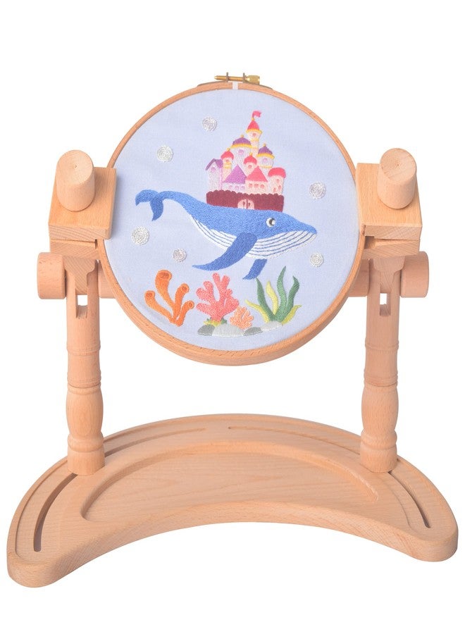 GuoFa Multifunctional Embroidery Hoop Stand, Rotated Adjustable Embroidery Frame Stand Cross Stitch Stand, Beech Wood Embroidery Hoop Holder for Arts Crafts Sewing Needlework - Image 1